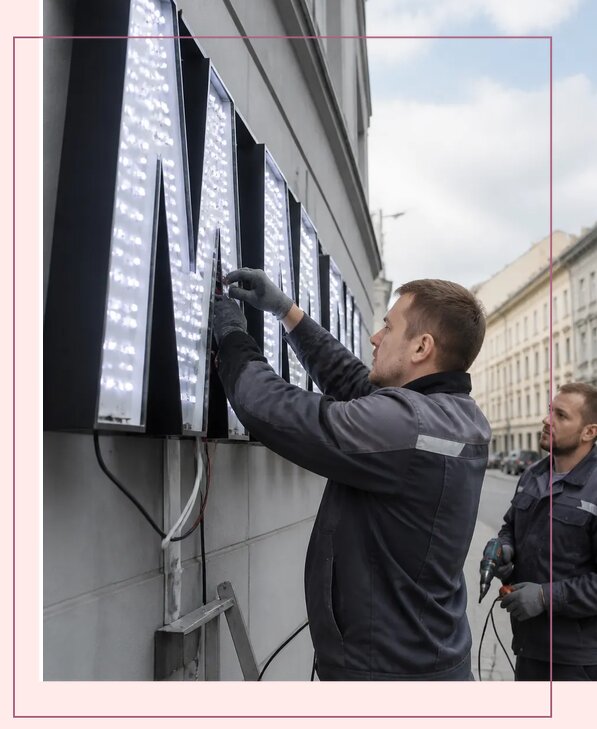 Изготовление и монтаж светодиодных LED вывесок в Копейске