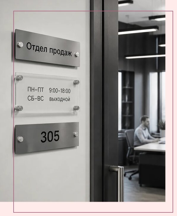 Офисные таблички на дверь в Копейске по цене от 5029 р. | Аванза-Кпс